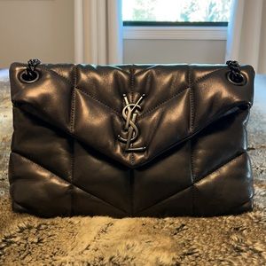 Saint Laurent Small Lou Lou Puffer All Black Hardware